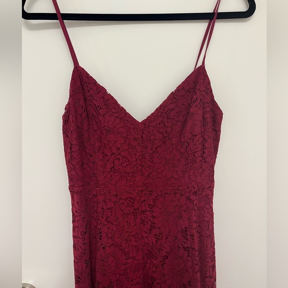 Dark Red Lace Dress - Picture 2 of 4